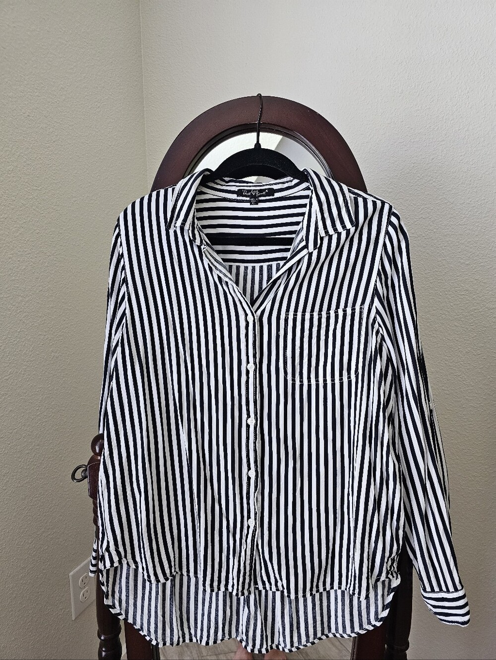 Velvet Heart Black and White Striped Top